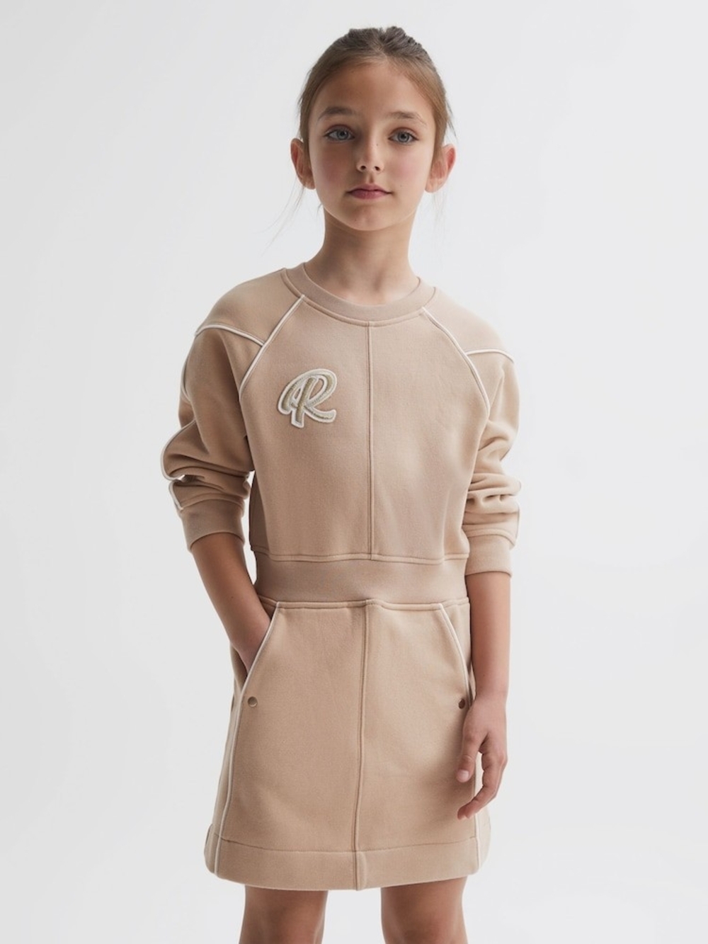 Reiss Camel Jona Jersey Dress Size 11-12 Y